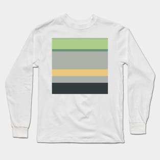 A supreme combination of Greyish, Charcoal, Oxley, Laurel Green and Sand stripes. Long Sleeve T-Shirt